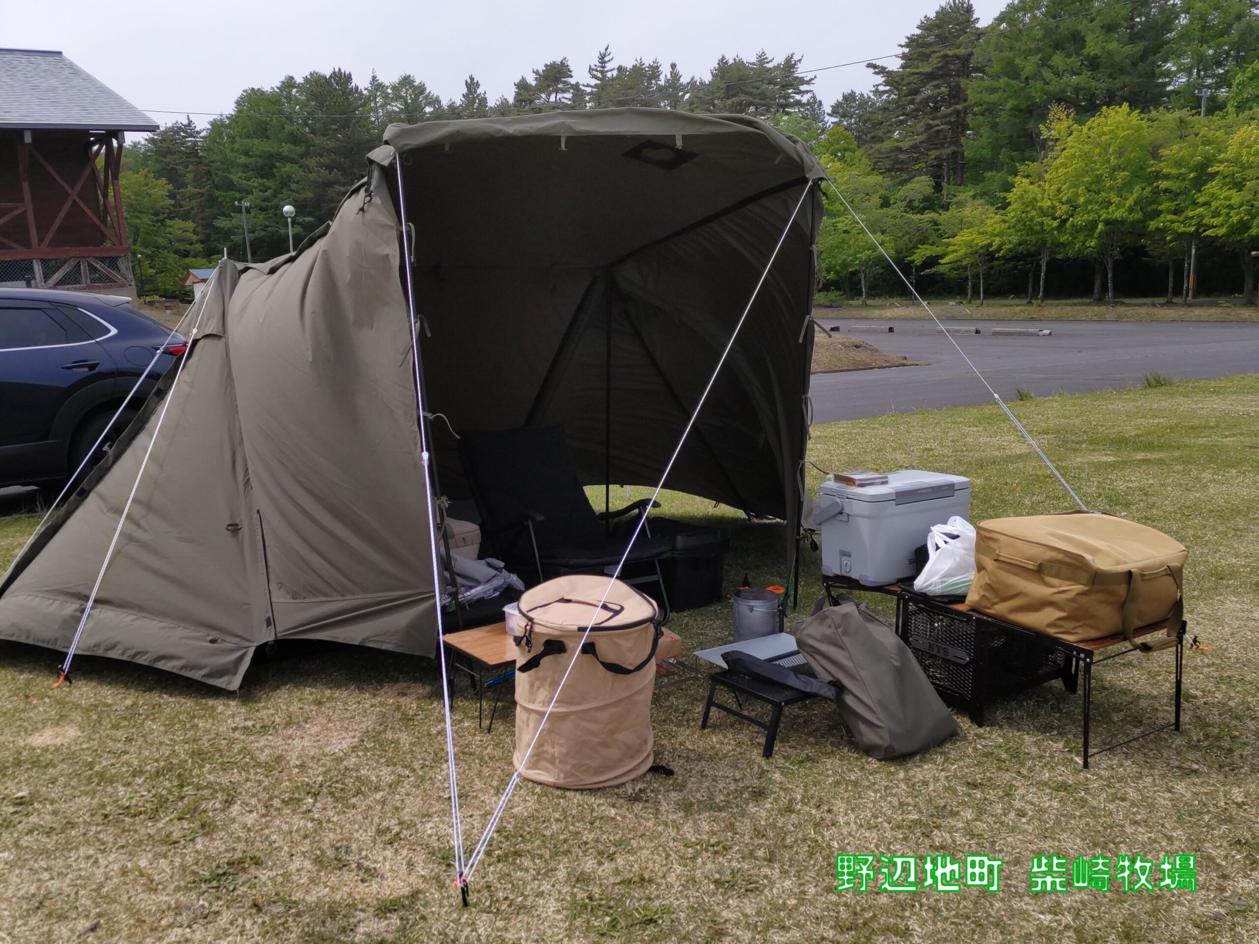 野辺地町の柴崎牧場でソロキャンプ